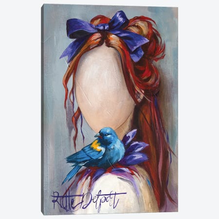 Blue Bird Nest Canvas Print #RAZ219} by Rut Art Creations Art Print