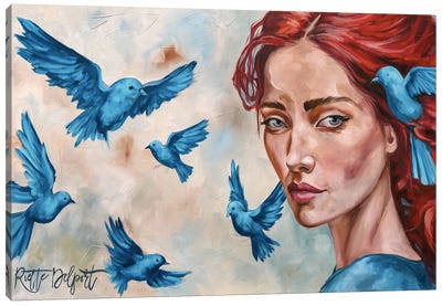 Blue Birds Canvas Art Print - Rut Art Creations
