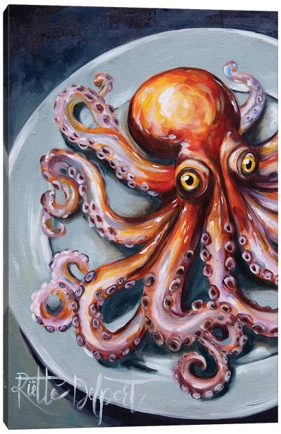 Curious Octopus Canvas Art Print - Rut Art Creations