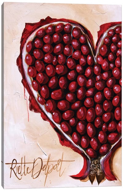Pomegranate Heart Canvas Art Print - Rut Art Creations