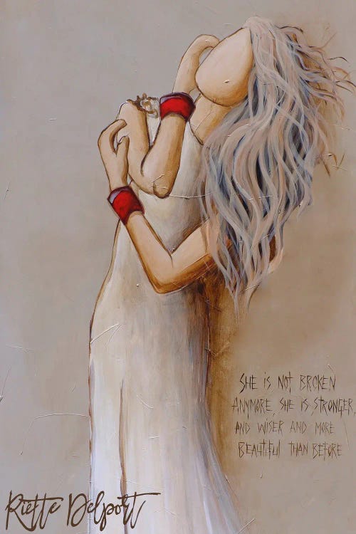 She Is Not Broken by Rut Art Creations wall art