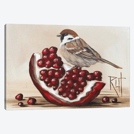 Sparrow And Garnet Canvas Print #RAZ27} by Rut Art Creations Art Print