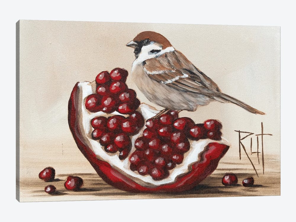 Sparrow And Garnet by Rut Art Creations 1-piece Art Print