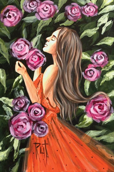 Dresses & Gowns: Girl With Orange Dress by Rut Art Creations