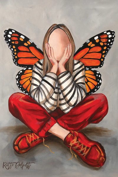 Rut Art Creations - Framed Canvas Art: Butterfly Dreams by Rut Art Creations