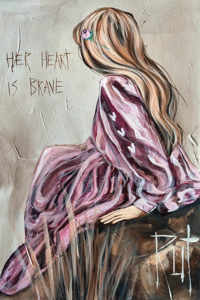 Her Heart Is Brave by Rut Art Creations framed wall art