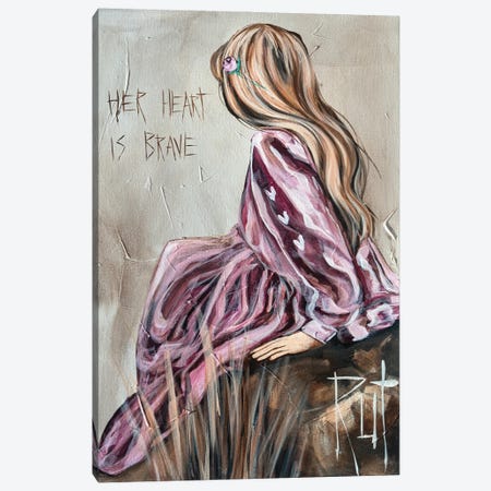 Her Heart Is Brave Canvas Print #RAZ44} by Rut Art Creations Art Print