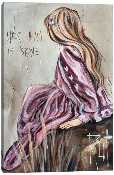 Her Heart Is Brave Canvas Art Print - Courage Art