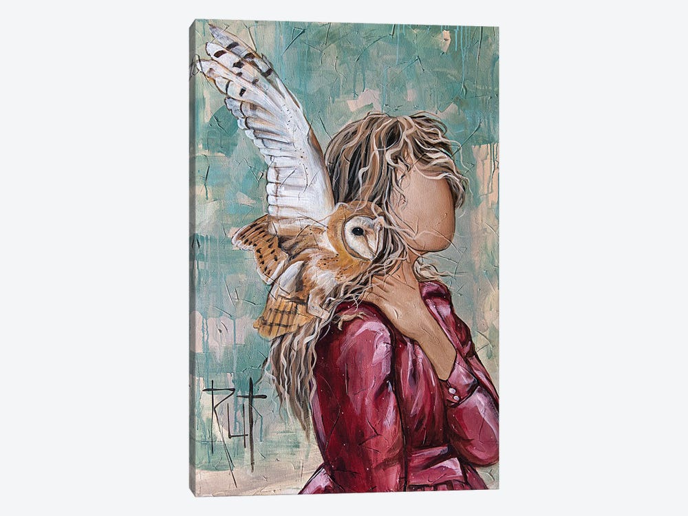 Girl With Owl by Rut Art Creations 1-piece Canvas Artwork