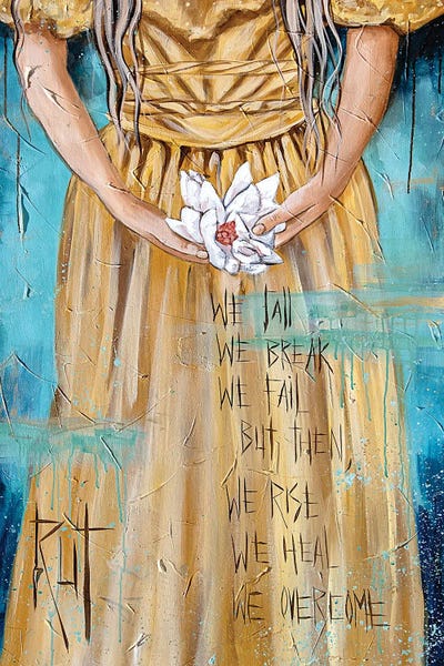 We Fall We Break by Rut Art Creations framed wall art