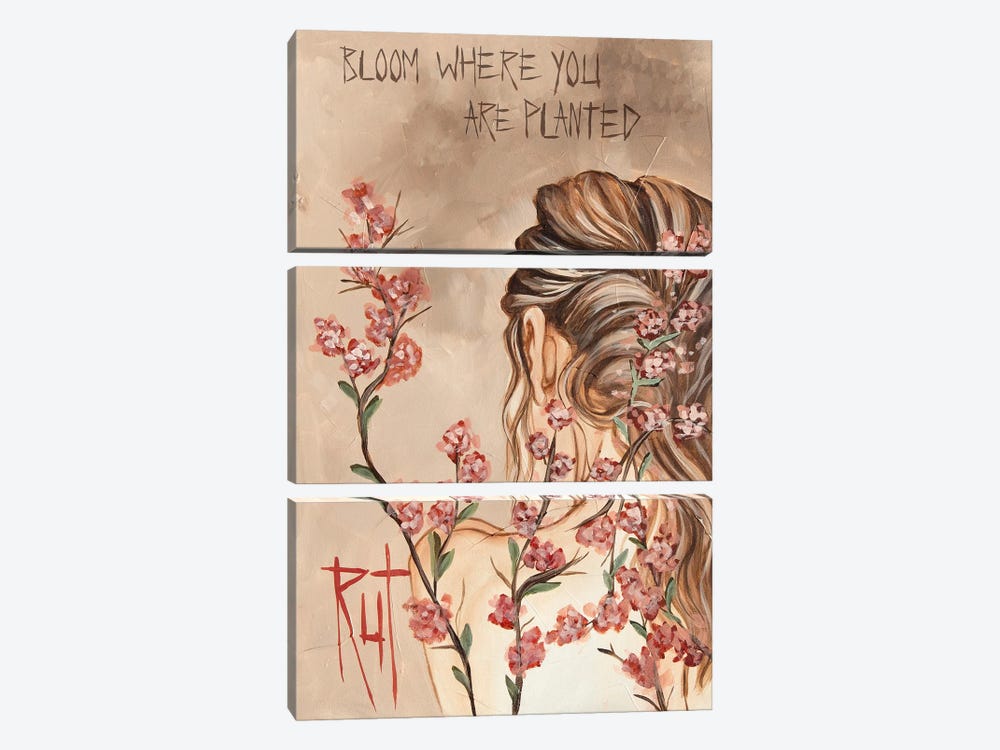 Bloom Where You Are Planted by Rut Art Creations 3-piece Canvas Artwork