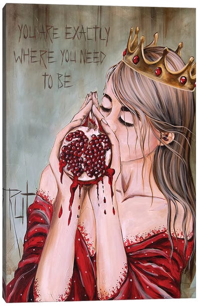 You Are Exactly (Pomegranate) Canvas Art Print - Rut Art Creations