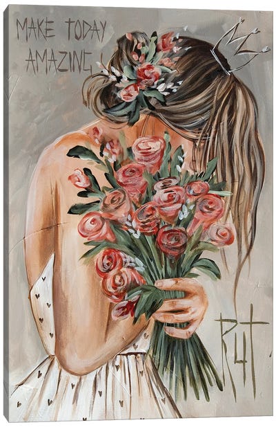 Make Today Amazing (Flowers) Canvas Art Print - Bouquet Art