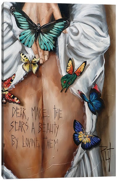 Dear Make The Scars Canvas Art Print - Butterfly Art