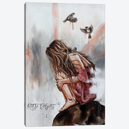 Flying Sparrows Canvas Print #RAZ61} by Rut Art Creations Canvas Art