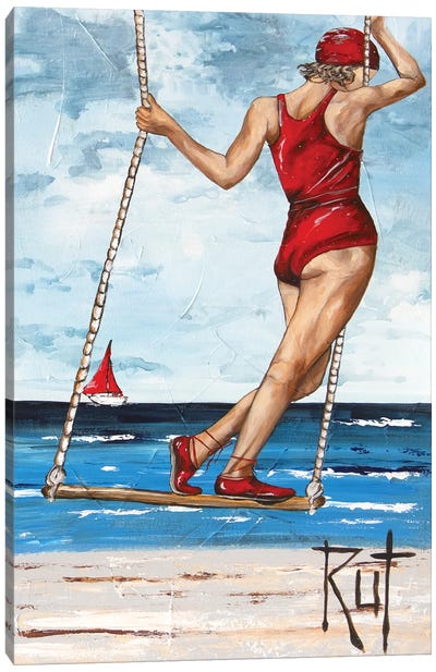 All Waves Eventually Pass Canvas Art Print - Women's Swimsuit & Bikini Art