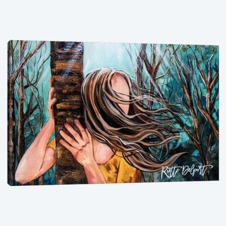 Girl In Woods Canvas Print #RAZ66} by Rut Art Creations Art Print