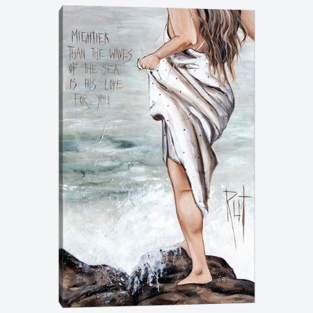 Mightier Than The Waves Canvas Print #RAZ68} by Rut Art Creations Canvas Art