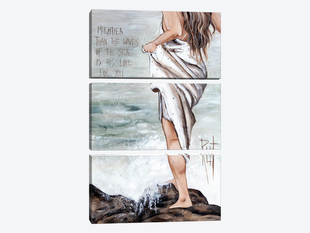 Mightier Than The Waves by Rut Art Creations 3-piece Canvas Art