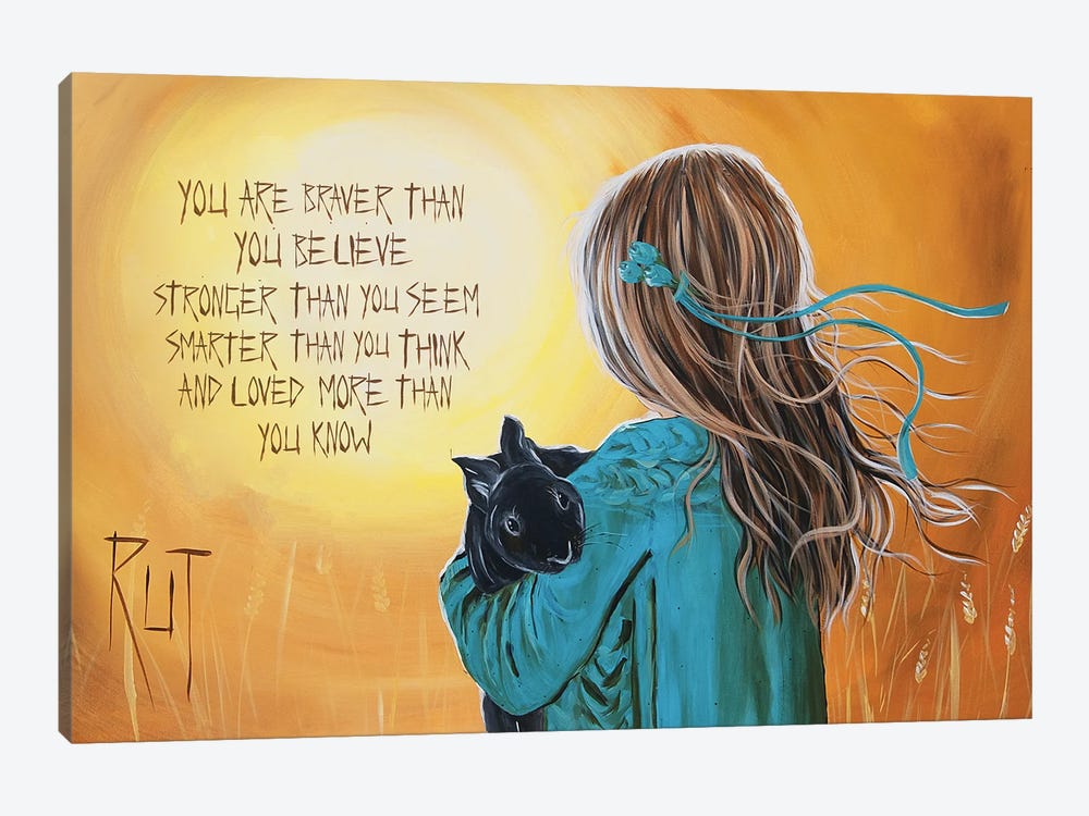 You Are Braver by Rut Art Creations 1-piece Canvas Artwork