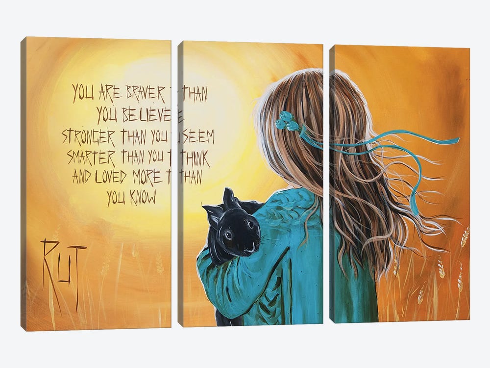 You Are Braver by Rut Art Creations 3-piece Canvas Artwork