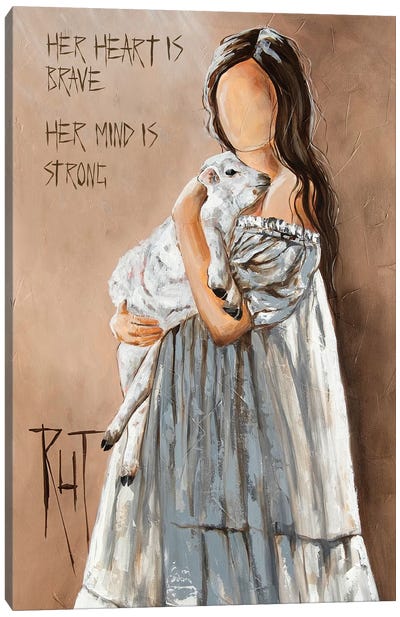 Her Mind Is Strong Canvas Art Print - Courage Art