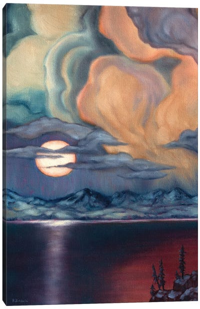 Apricot Moon Canvas Art Print - Lakehouse Décor