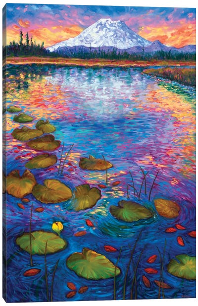 Hosmer Lake Canvas Art Print - Lake & Ocean Sunrise & Sunset Art