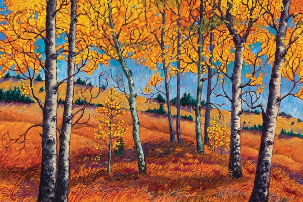 Birch Trees: Leaf Mosaic by Rebecca Baldwin