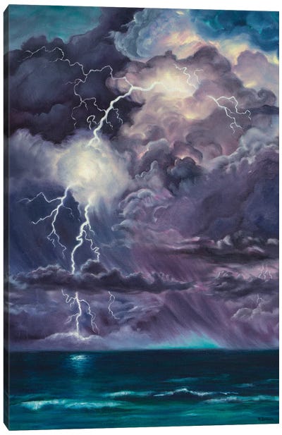 Purple Storm Canvas Art Print - Lightning