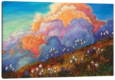 Skyline Bear Grass Canvas Art Print - Cloudy Sunset Art