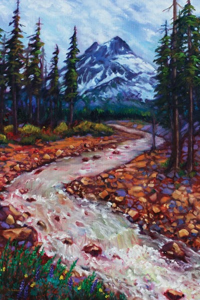 Pine Trees: Spring Snowmelt by Rebecca Baldwin