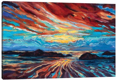 Beach Sunset Canvas Art Print - Rebecca Baldwin