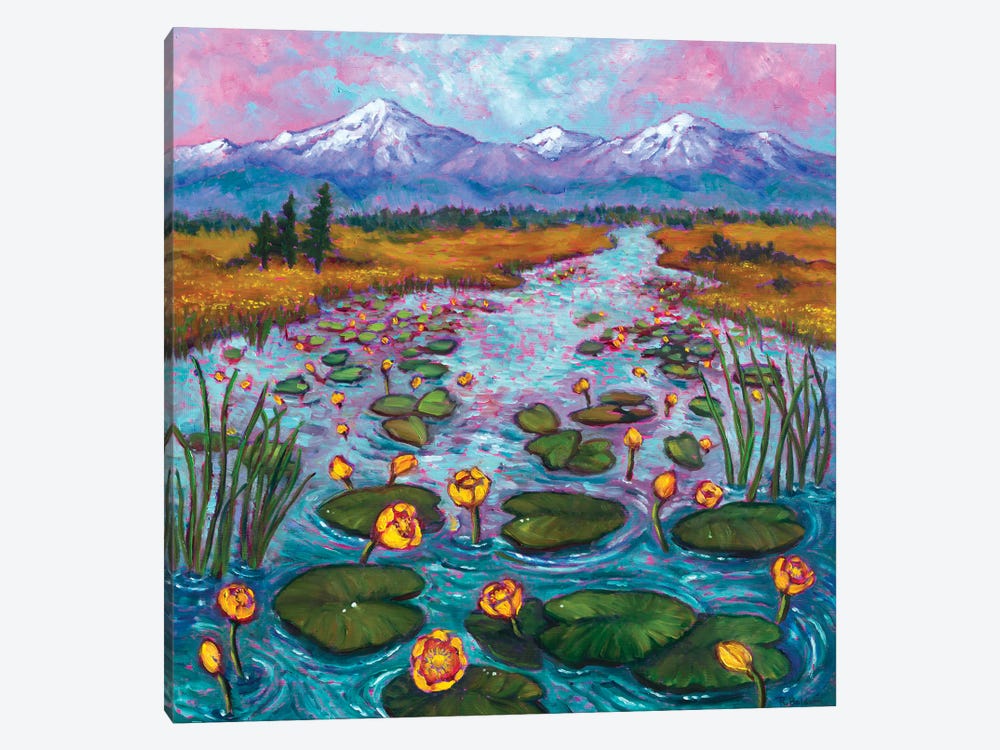 Mountain Lake Lilies by Rebecca Baldwin 1-piece Canvas Art