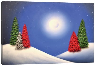 White Christmas Canvas Art Print - Christmas Scenes