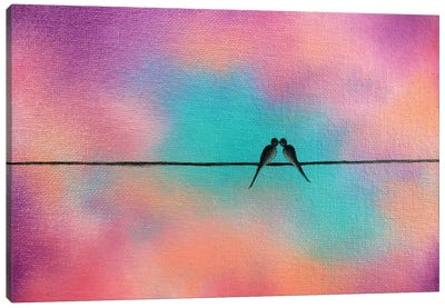 Take Me There Canvas Art Print - Birds On A Wire