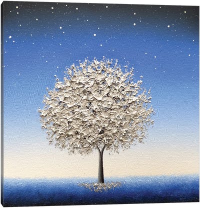 Shines The Night Canvas Art Print - Winter Wonderland