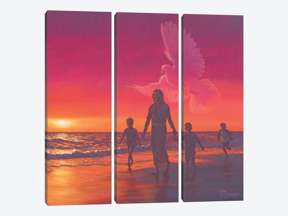 He Walks With Me by Rod Bailey 3-piece Canvas Art