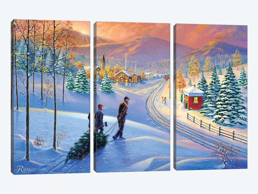 Holiday Tradition by Rod Bailey 3-piece Canvas Art
