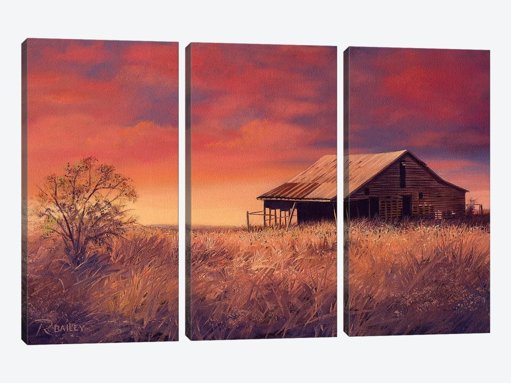 Osage Barn by Rod Bailey 3-piece Canvas Print