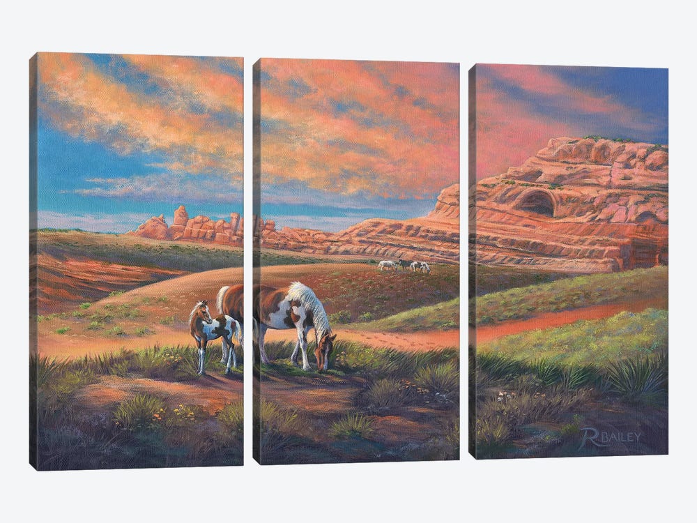 Paints Out West by Rod Bailey 3-piece Canvas Print