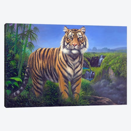 Tiger Canvas Print #RBL57} by Rod Bailey Canvas Wall Art