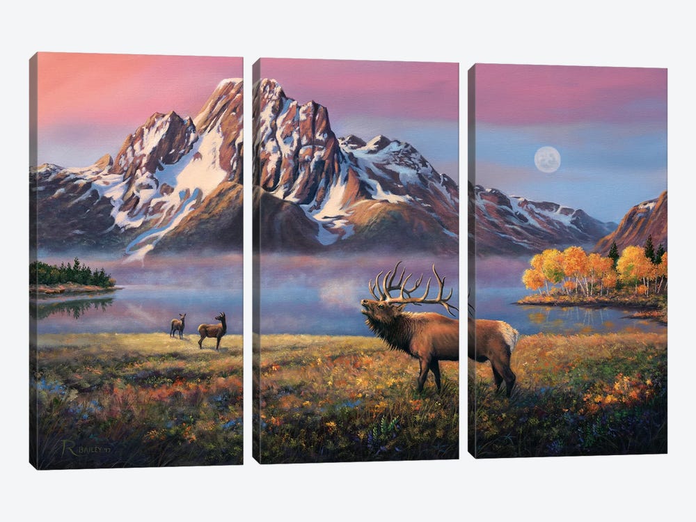 Courting Mt Moran by Rod Bailey 3-piece Canvas Art