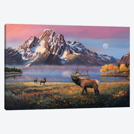 Courting Mt Moran Canvas Print #RBL8} by Rod Bailey Canvas Art Print