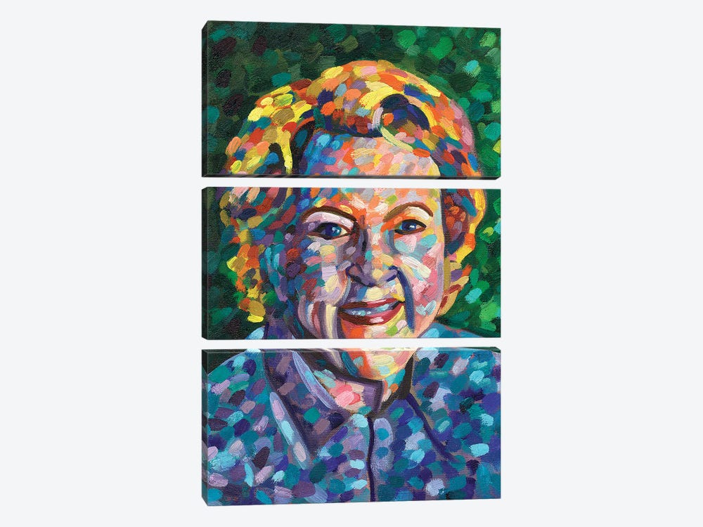 Betty White by Robert Burcar 3-piece Canvas Art Print