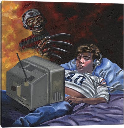 Glen's Bad Dream Canvas Art Print - Horror Movie Art