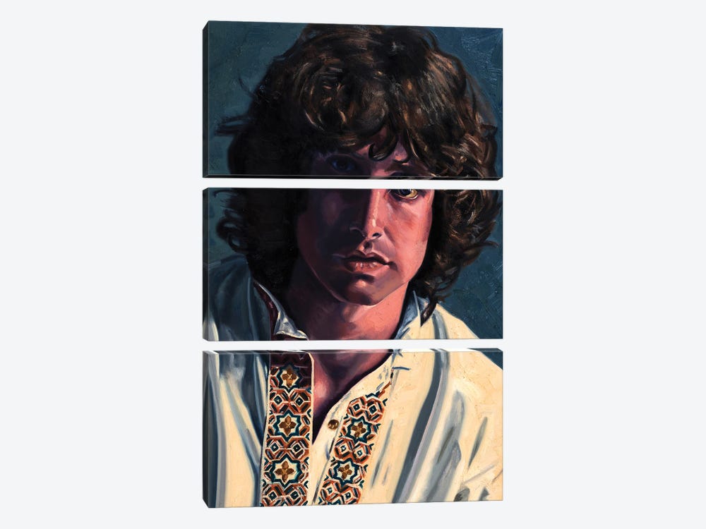 Jim Morrison by Robert Burcar 3-piece Canvas Print