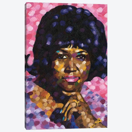 Aretha Franklin Canvas Print #RBP8} by Robert Burcar Canvas Artwork