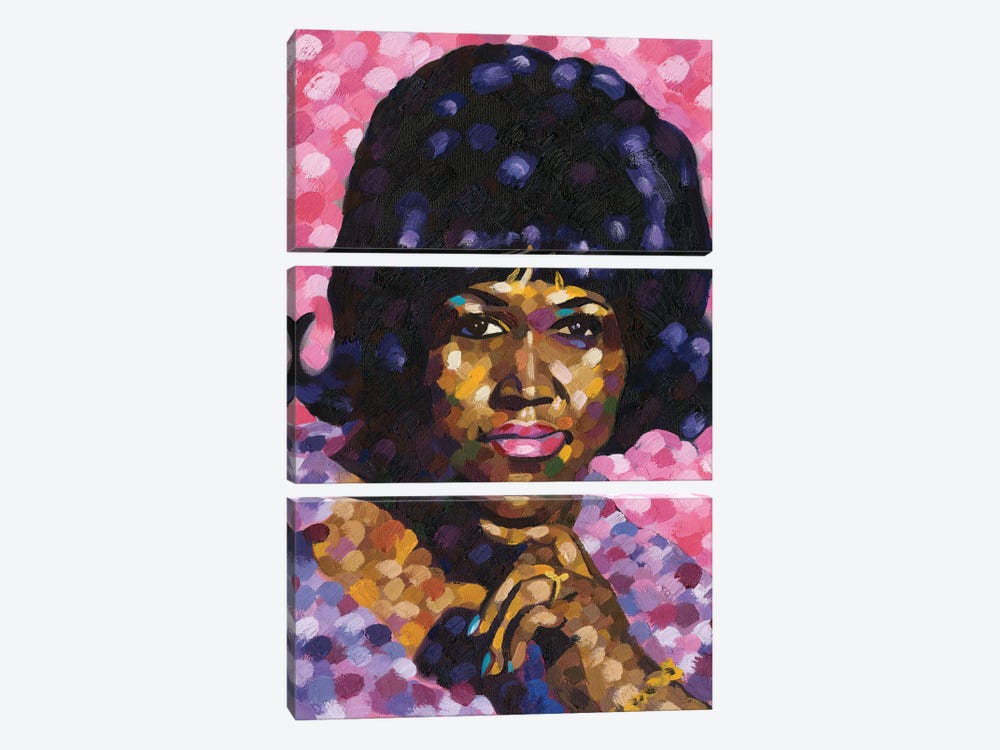 Aretha Franklin by Robert Burcar 3-piece Canvas Art