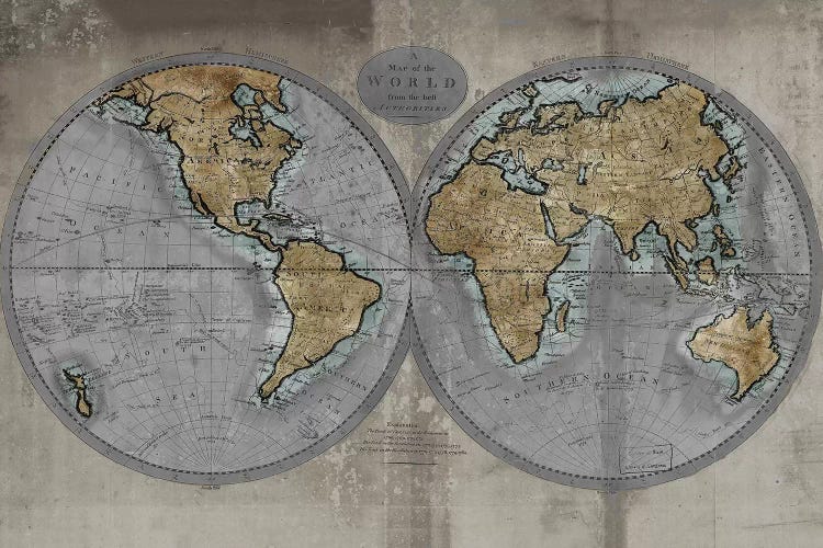 Map Of The World by Russell Brennan wall art